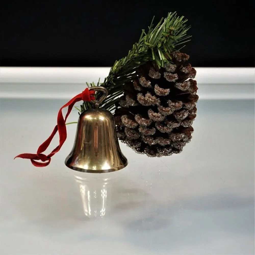 Vintage 1978 Christmas Bell Ornament Raimond Silver Plate Butler Dinner Bell